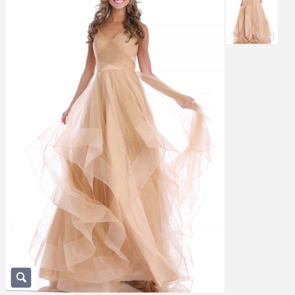 Terani Couture Prom Special Event Dress Champagne Gold NWT
